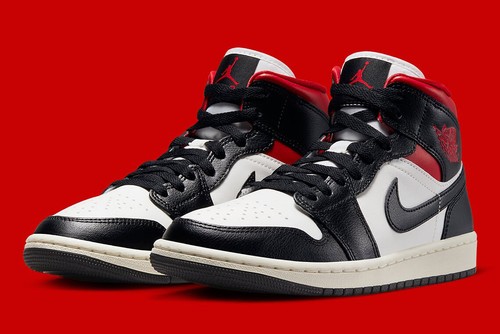 Nike Air Jordan 1 Mid White Black Red Panda Shoes BQ6472-061 Women\u0026#039;s  Sizes | eBay
