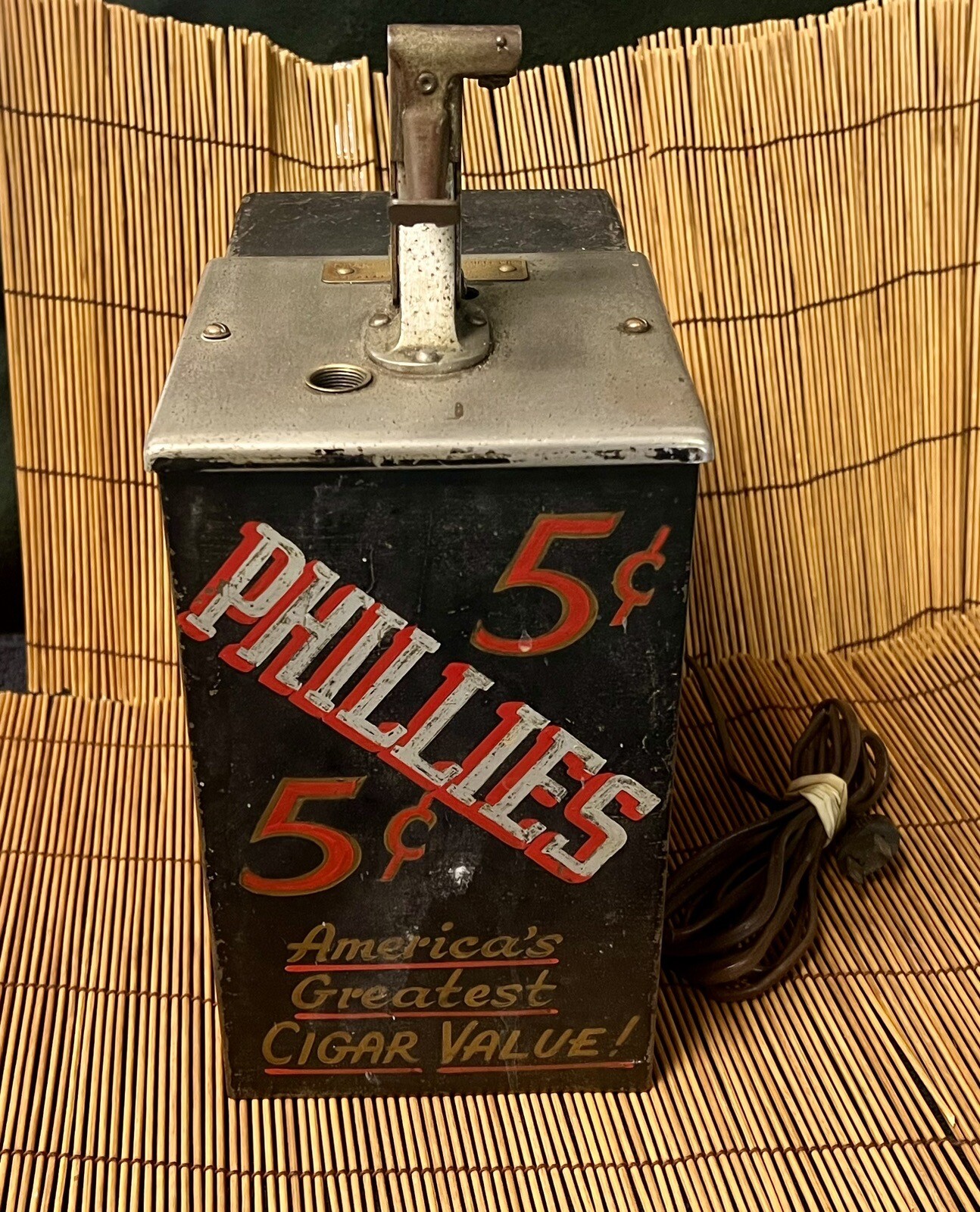 RARE 1913 DRAKE MFG CO. 5 ct. PHILLIES JUMP SPARK CIGAR TOBACCO STORE LIGHTER!