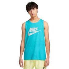 NIKE Men's Teal Blue Futura Logo Tank Top T-Shirt NEW Small S