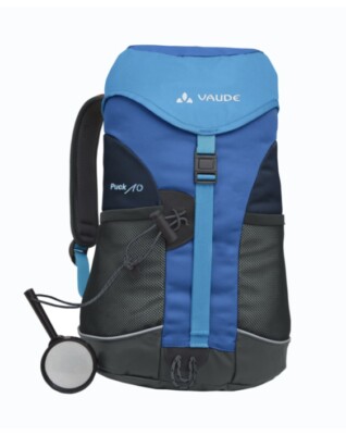 VAUDE PUCK 10 Kinder Rucksack Tagesrucksack Wanderrucksack mit Lupe Marine/Blue