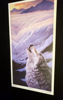 ''Legends of the Call''  -Howling Wolf Art Print / 13 x 25 color lithograph