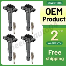 4 Ignition Coil Packs and Spark Plugs UF583 For 2003-2007 Honda Accord 2.4L l4