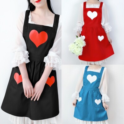 Women Cute Apron Sweet Housewife Cafe Waitress Japanese Maid Kawaii Florist