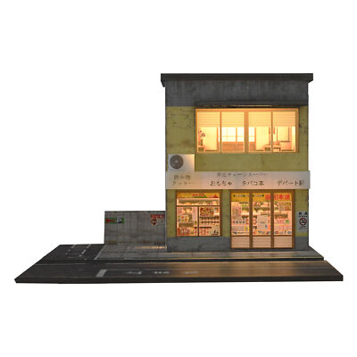 Diorama 1/64 Diecast Car Parking Lots Model LED City Street Building Scene Gifts