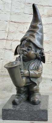 VINTAGE BRONZE GNOME DWARF SCULPTURE STATUE FIGURINE FIGURE ART DECO MYTHICAL