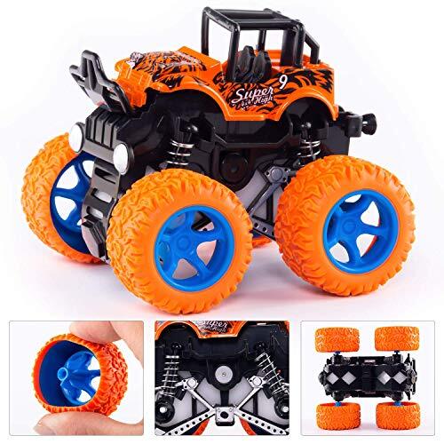 4 Pack Monster Truck Toys Friction Powered Push and Go Toy Cars Toy Vehicles - Picture 3 of 6