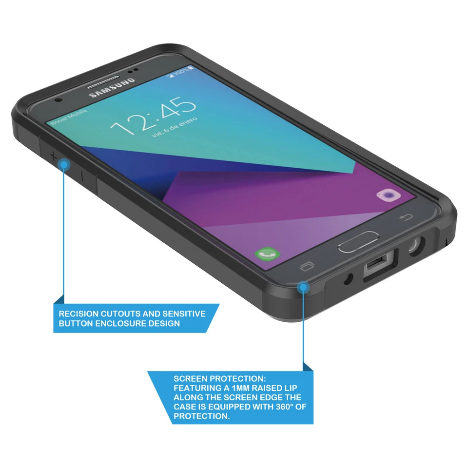 Funda gráfica híbrida para Samsung Galaxy J3 Emerge/J3 Prime/J3 2017/Sol 2/Misión Foto 4 de 4