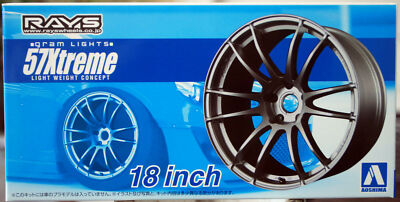 Aoshima 053010 Felgen Rays Gram Lights 57 Xtreme 18'' inkl. Reifen 1:24 # 23
