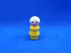 Vintage Fisher Price Little People White Hair Grandma/Mom/Woman Yellow Figure