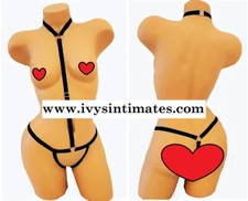 Crotchless Thong Body Suit Harness Lingerie Set BDSM Leotard Bra/Panty