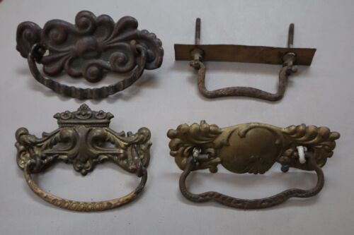 10 Antique Different Victorian Brass Ornate Dresser Drawer Pulls 3" center #433 - Picture 3 of 6