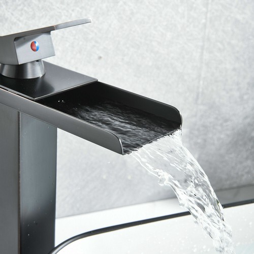 Tall Bathroom Vessel Sink Faucet Single Handle Hole Waterfall Vanity Basin Mixer - Picture 73 of 116