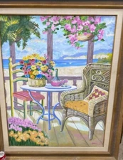 Scottish Post Impressionist Artist William Grimaud Signed Large Oil Painting