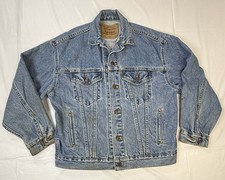 Vintage Levis Denim Jean Jacket Womens 16/18 90s Orange Tab USA Made Classic