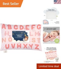 Toddler Pillow with Pillowcase - 13x18 My Little Dreamy Kids Travel Bed Pillo...