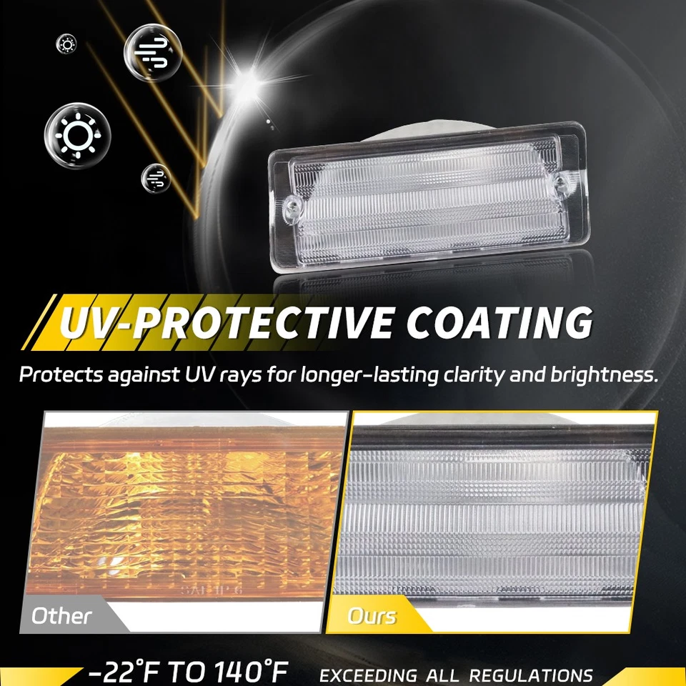 Clear Front Parking Turn Signal Lights For 76-83 Jeep Cherokee Wagoneer J10 J20 - Image 3 of 4