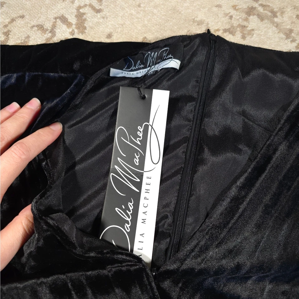 Vestido de Terciopelo Dalia MacPhee Transparente Mangas Estrella Lentejuelas Mujer Talla 2X Con Etiquetas Foto 4 de 4