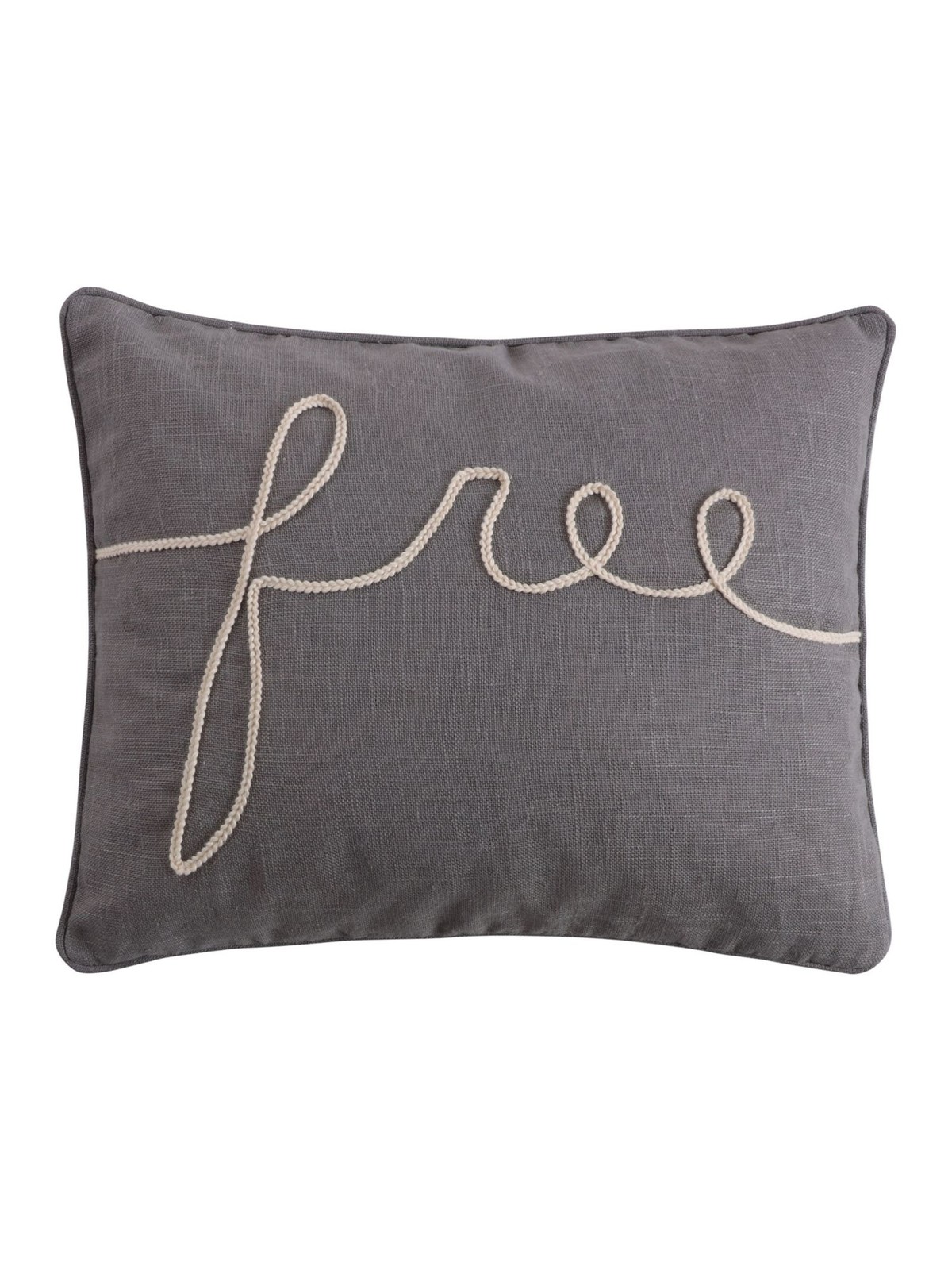 Декоративная подушка LEVTEX Trevino серого цвета с рисунком из перьев размером 16 x 20 дюймов