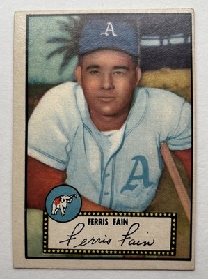 1952 Topps Set-Break # 21 Ferris Fain Philadelphia Athletics VG-VGEX  Black Back