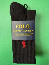 Image of Polo Raulph Lauren Men's Three cotton Cushioned Athletic Crew Socks Size Medium