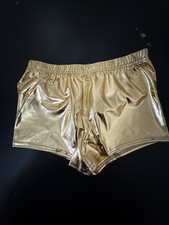 Shiny Metallic Gold Shorts Kids Dance Costume Shorts Size Medium
