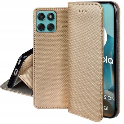 FÜR MOTOROLA MOTO E7 PLUS - SMART MAGNET Tasche Schutz Hülle Buch Form Case GOLD