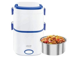 Elektrische Lunchbox 200W – Warmhaltebox mit 2 Edelstahlbehältern, 1,2 L