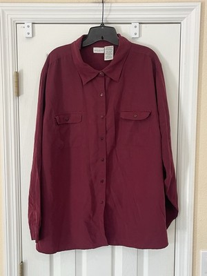 White Stag Women s Long Sleeve Button Up Shirt Size 26W/28W Plus