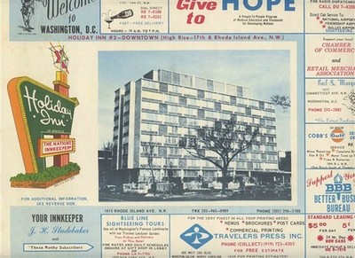 Holiday Inns Washington DC Placemat with Map 1965