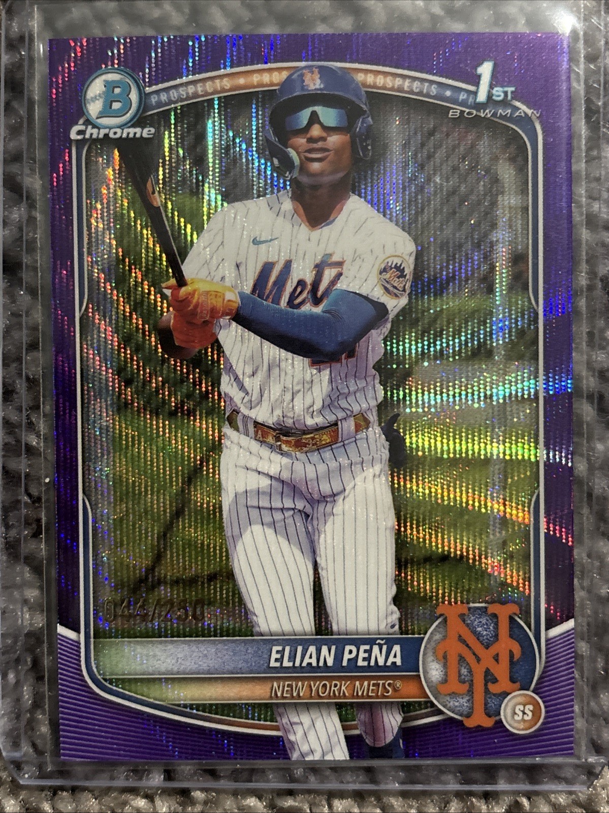 2025 Bowman Chrome 1st Elian Pena /250 Purple Wave Refractor #BCP-155