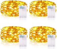Lichterkette Timer 20 LED 2M Batterie Wasserdicht 4 StüCk Warmweiß