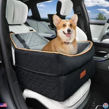 Memory Foam Dog Car Seat Booster for Small Dogs 0-35 lbs, Anti-Slip,