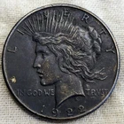 1922 S Peace Dollar AU : Monster Tone, Almost Uncirculated - .9 Fine Silver Coin