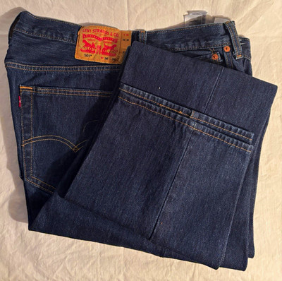 Levi's 501 s Men's Blue Dark Wash Jeans Straight Leg 36x34