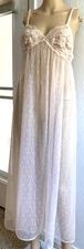 Vtg Val Mode Negligee Babydoll Y2K Sheer Pink Maxi Nightgown Lace