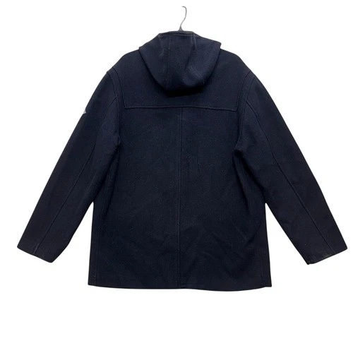 Vintage Henri Lloyd Duffle Coat Large Blue Wool Blend Hooded Dean Outdoor 90s image 2