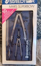Staedtler Mars Superbow Drafting Compass Set Germany Case Missing 1 Piece 