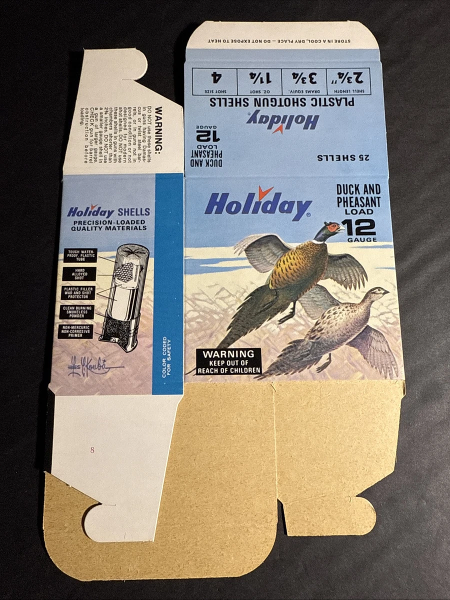 Vintage Rare Holiday Les Kouba Duck & Pheasant Shotgun Shell Box