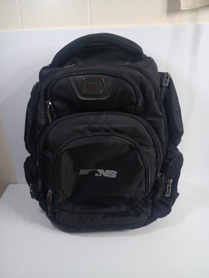OGIO Stratagem Black Laptop Backpack Zip Closure NS Logo Outer Inner Pockets 