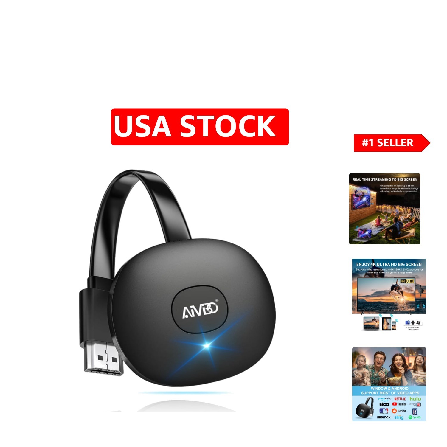 4K Wireless HDMI Display Dongle - Screen Mirror for All Devices effortlessly