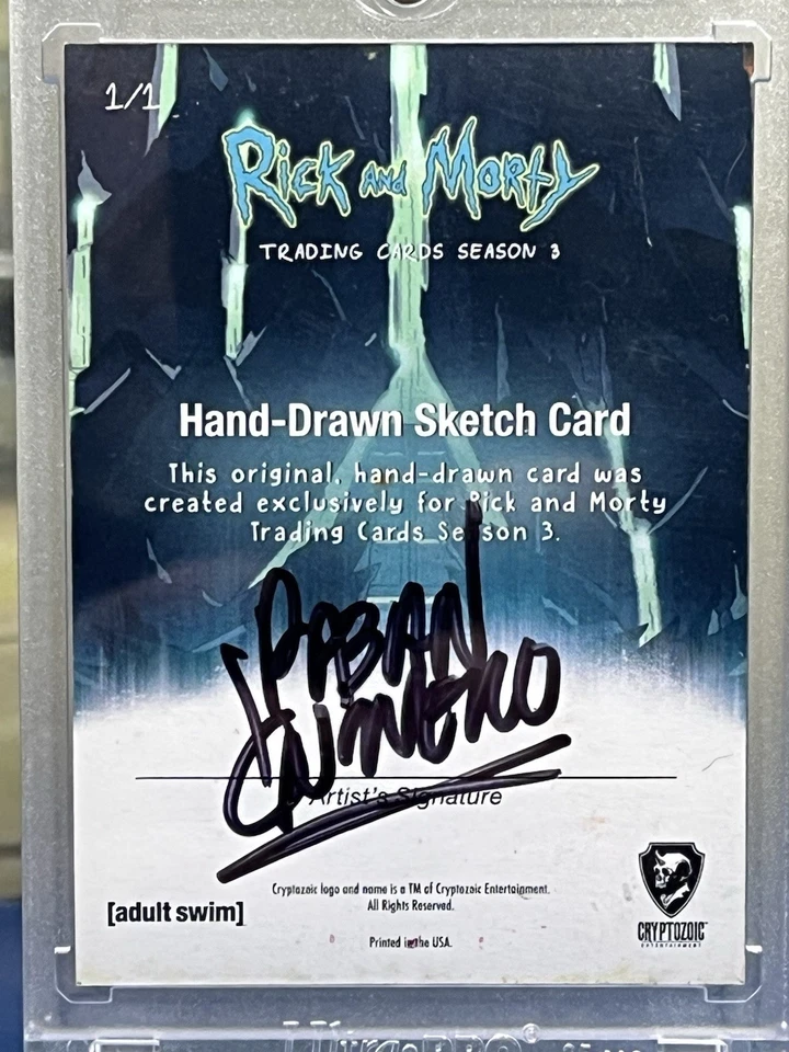 Rick and Morty Cryptozoic Season 3 Sketch Card by Fabian Quintero 1/1  - Image 4 of 4