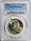 1961 Franklin Silver Half Dollar – PCGS MS64 FBL! Attractive Toning!