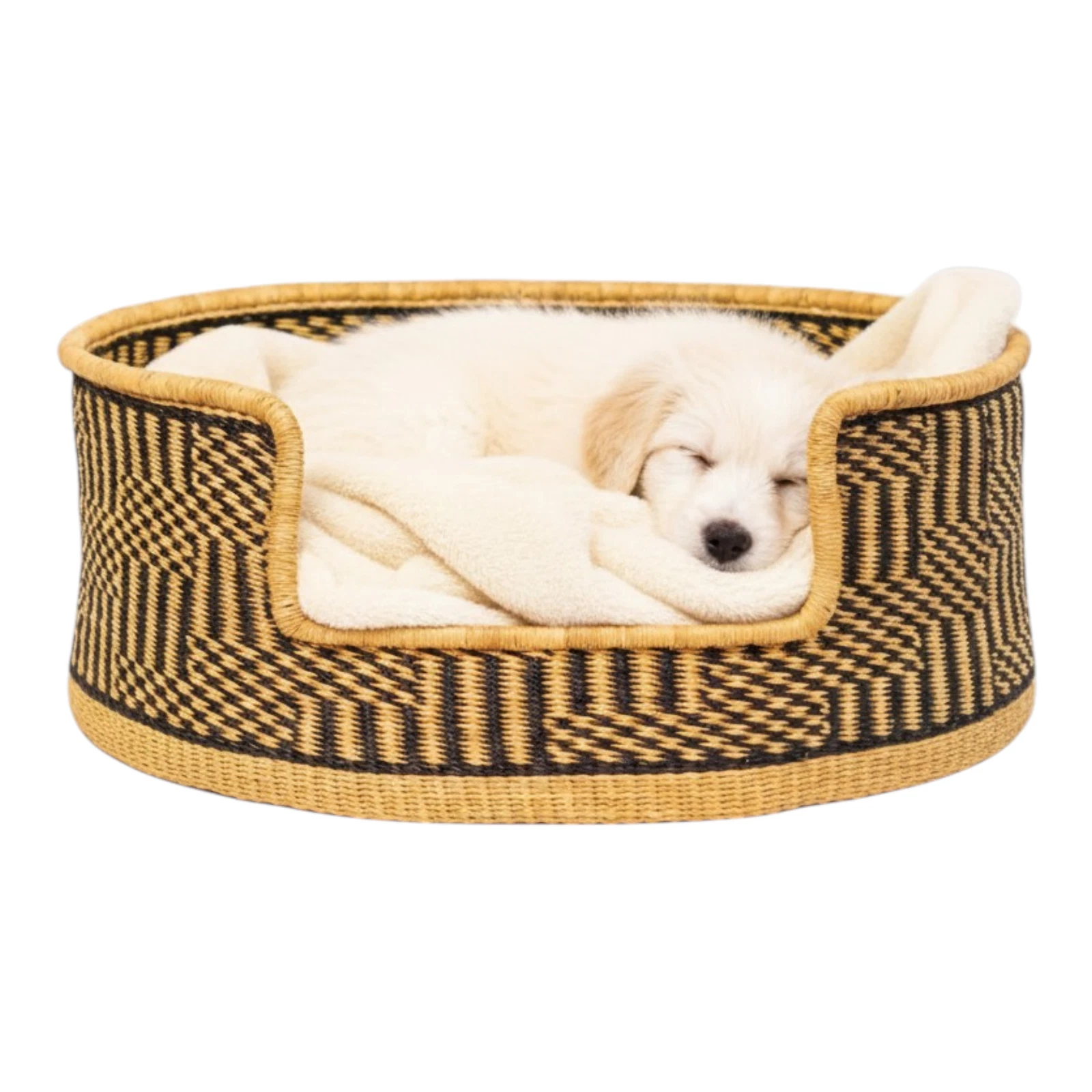Eco-Friendly Woven Dog Nest - Sustainable Pet Bed Basket - Handmade Art