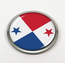 BestLicensePlateFrames Flag of Panama | 3D Domed CAR Emblem Badge Sticker Round