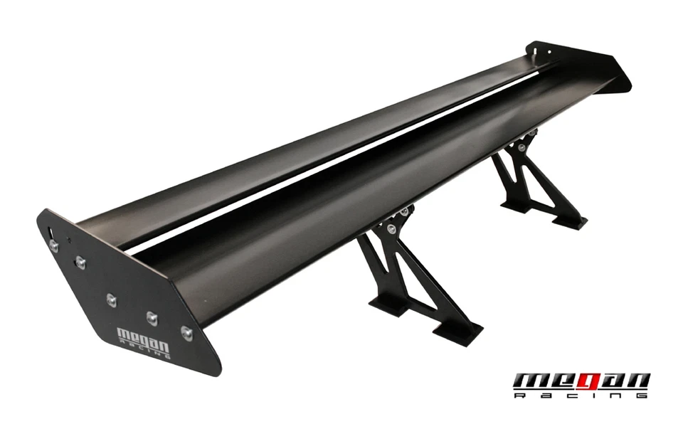 Alerón de maletero Universal Megan Racing Aluminio GT Ala Placas negras Escritorio negro Foto 2 de 4