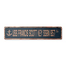 USS FRANCIS SCOTT KEY SSBN 657 Vintage Street Sign us navy ship veteran sailor