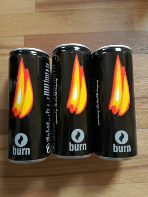 3 Energy Drink Dosen Burn Coca-Cola Leer Empty Cans Collectors RAR Item OLD Alt