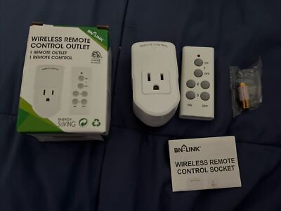 BN-LINK Wireless Remote Control Electrical Outlet Switch for Lights Etc New