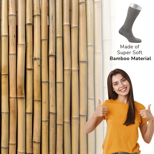 Cosyfeel® Women Loose Diabetic Crew Socks 4-Pack Bamboo Durable Seamless Toe - Picture 42 of 96