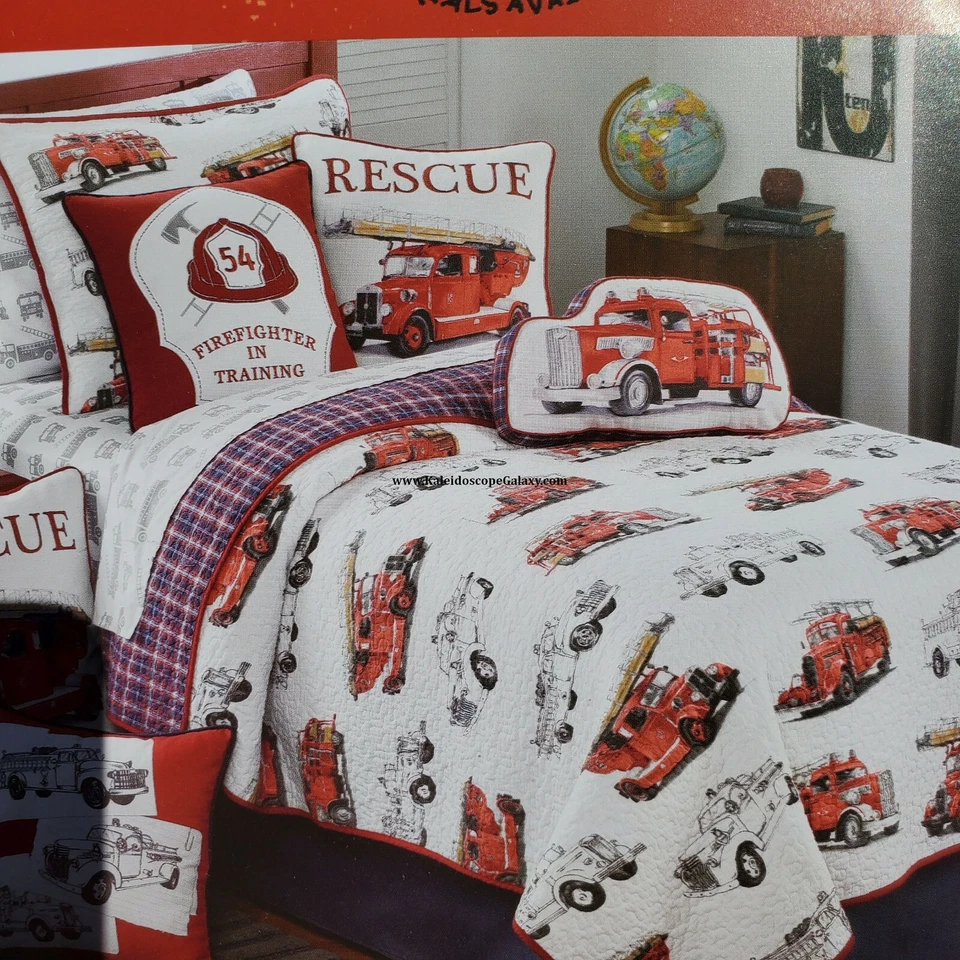Edredón completo/queen para camión de bomberos 7 piezas, fundas de almohada, sábanas CAMIONES DE BOMBEROS camión de bomberos Foto 3 de 4